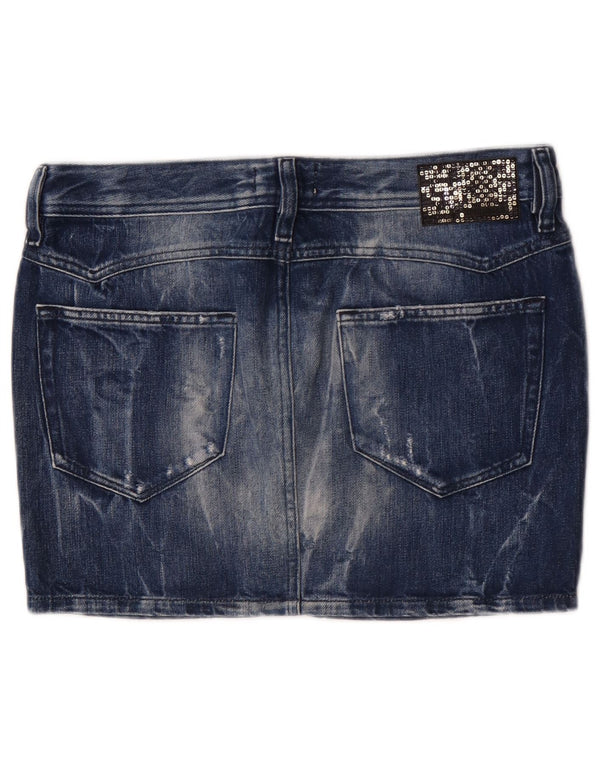 Diesel Damen Mini-Jeansrock W28 mittelblaue Baumwolle