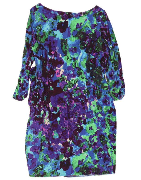 Coast Damen-Etuikleid mit abstraktem Muster und 3/4-Ärmeln, Gr. 18, XL, Blau