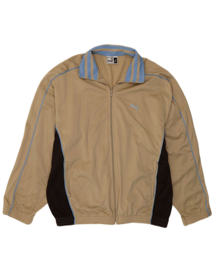 Puma Herren-Trainingsanzug-Top-Jacke XL Beige Colourblock-Polyester