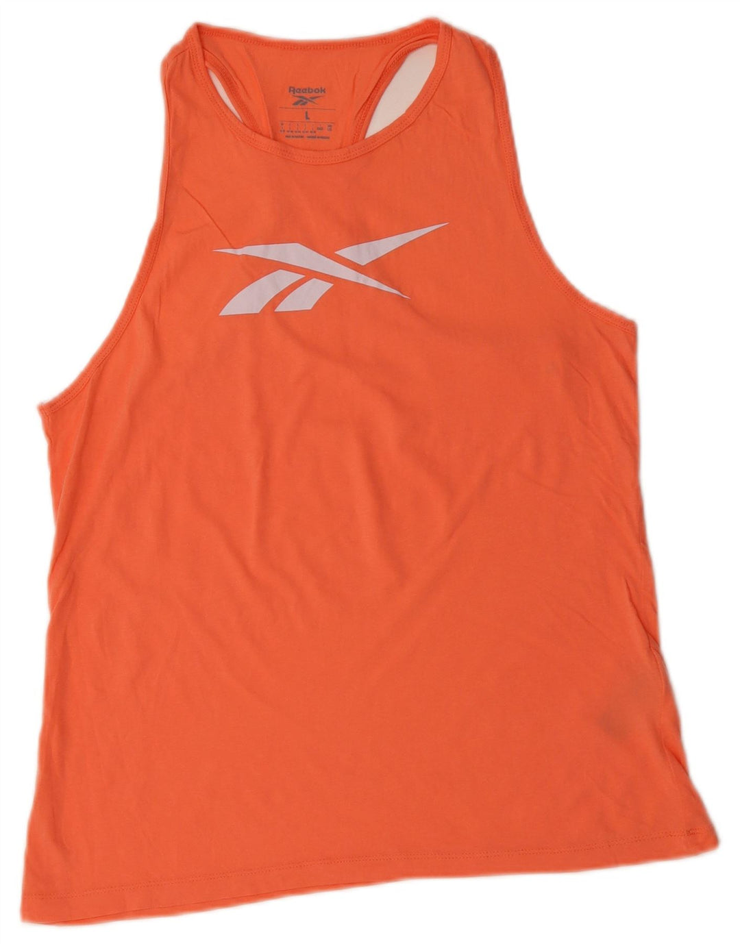 Reebok Womens Graphic Vest Top UK 16/18 Large Orange Baumwolle