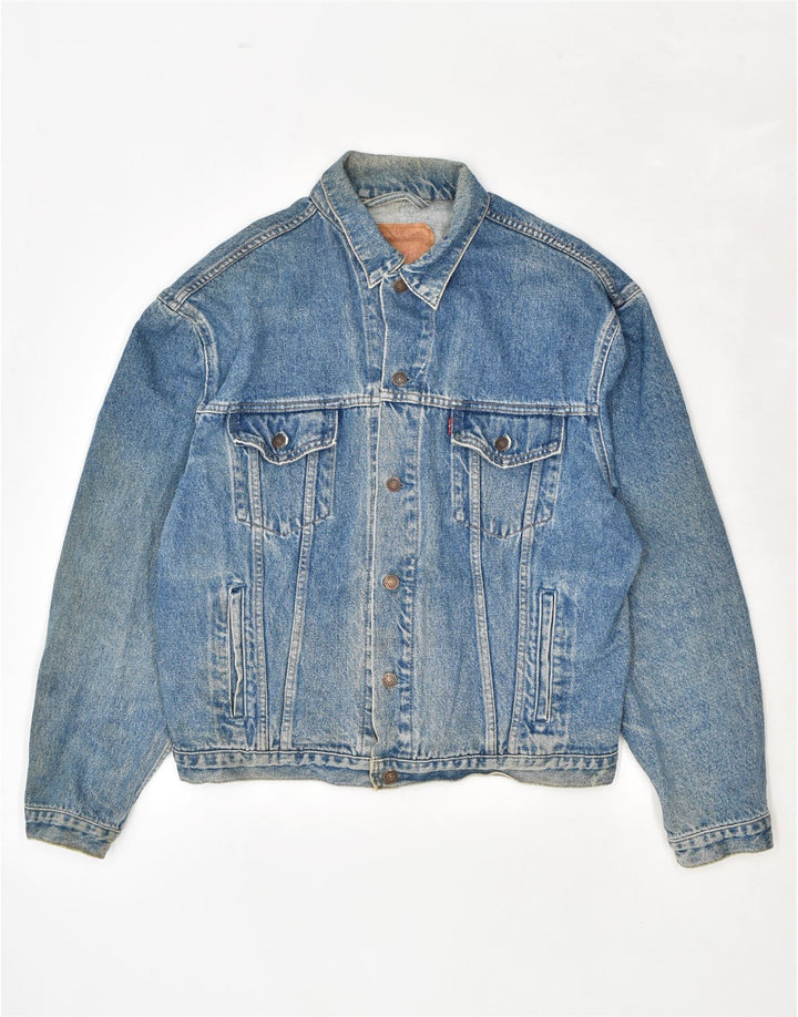 LEVI'S Herren Jeansjacke UK 42 XL Blaue Baumwolle