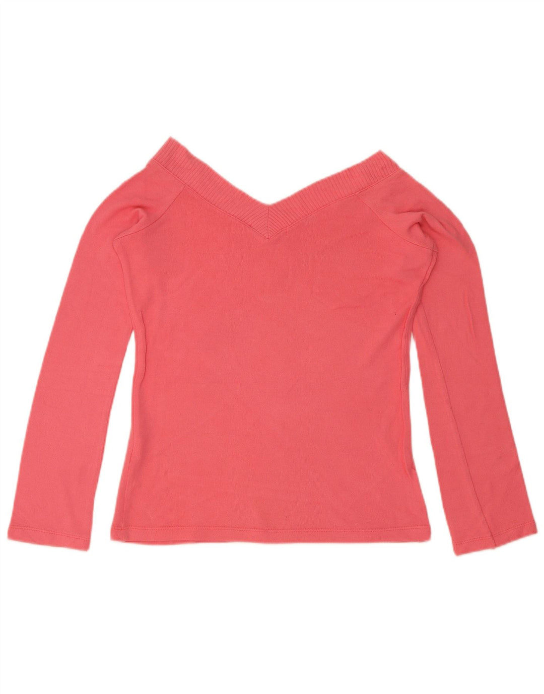 Zara Damen Top Langarm UK 12 Large Rosa Viskose