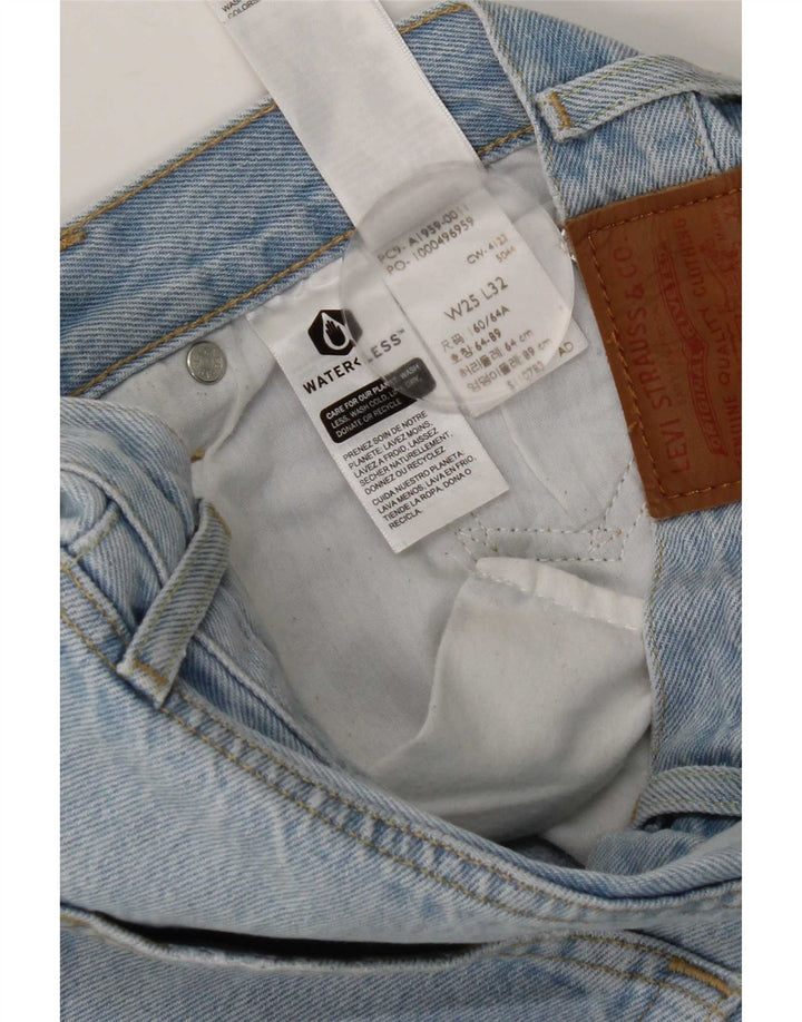 Levi's Damen 501 Straight Jeans W25 L32 Blaue Baumwolle