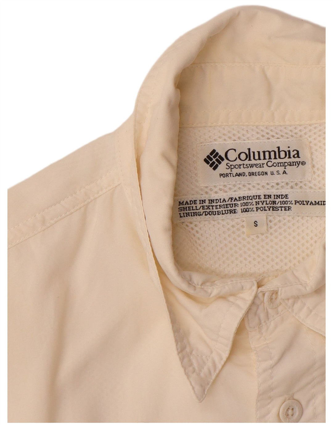 COLUMBIA Herrenhemd Small Off White Nylon
