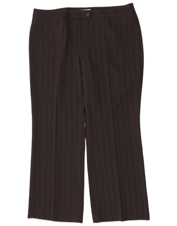 Marks & Spencer Damen Anzughose UK 20 2XL W40 L30 Braun gestreift