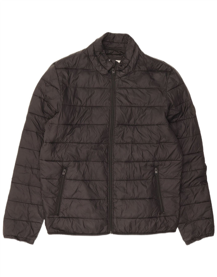 Jack & Jones Herren Wattierte Jacke UK 40 Large Schwarz