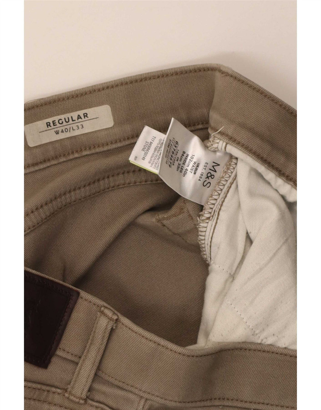 Marks & Spencer Damen Straight Regular Freizeithose W40 L33 Beige
