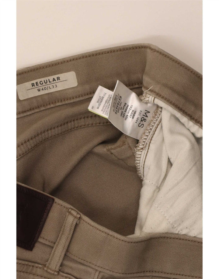 Marks & Spencer Damen Straight Regular Freizeithose W40 L33 Beige