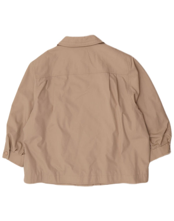 Louisoder Womens Short Overcoat EU 50 3XL Beige Polyester