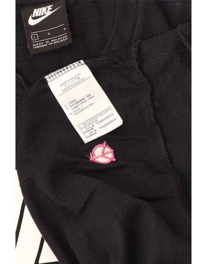 Nike Herren-Sweatshirt mit Grafik, reguläre Passform, groß, aus schwarzer Baumwolle