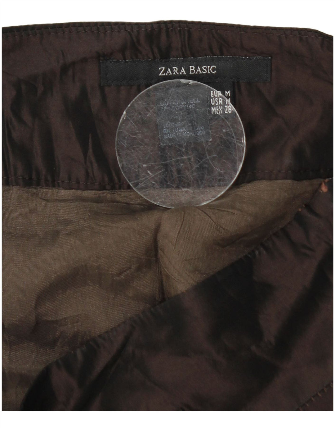 Zara Damen A-Linien-Rock Medium W28 Braun Rayon