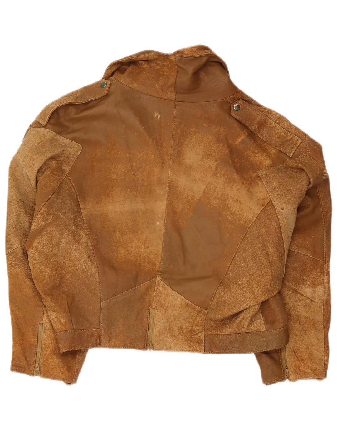 Vintage Damen Crop Wildlederjacke EU 42 Großes braunes Leder