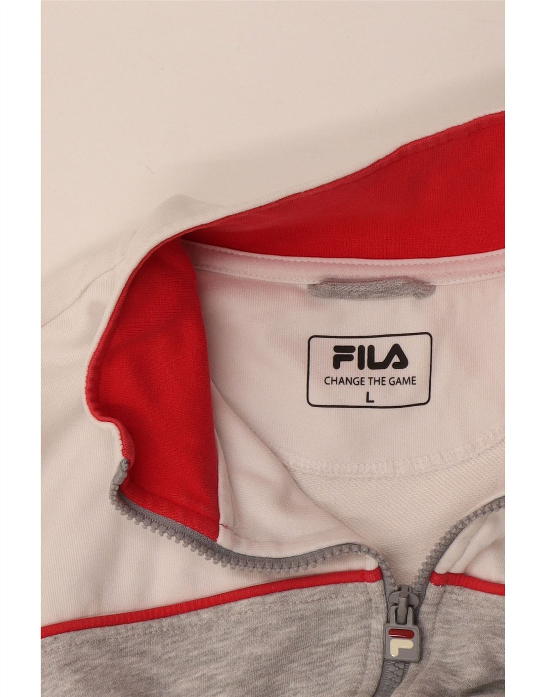 Fila Herren-Trainingsanzug-Top-Jacke, große graue Colourblock-Baumwolle