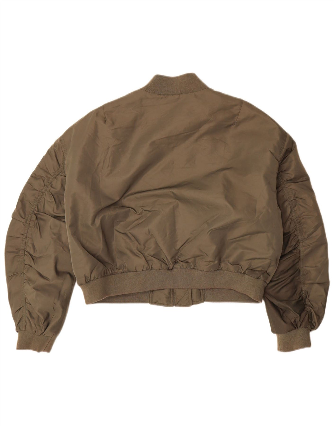 Zara Damen Crop Oversized Flight Aviator Jacke UK 14 Medium Khaki