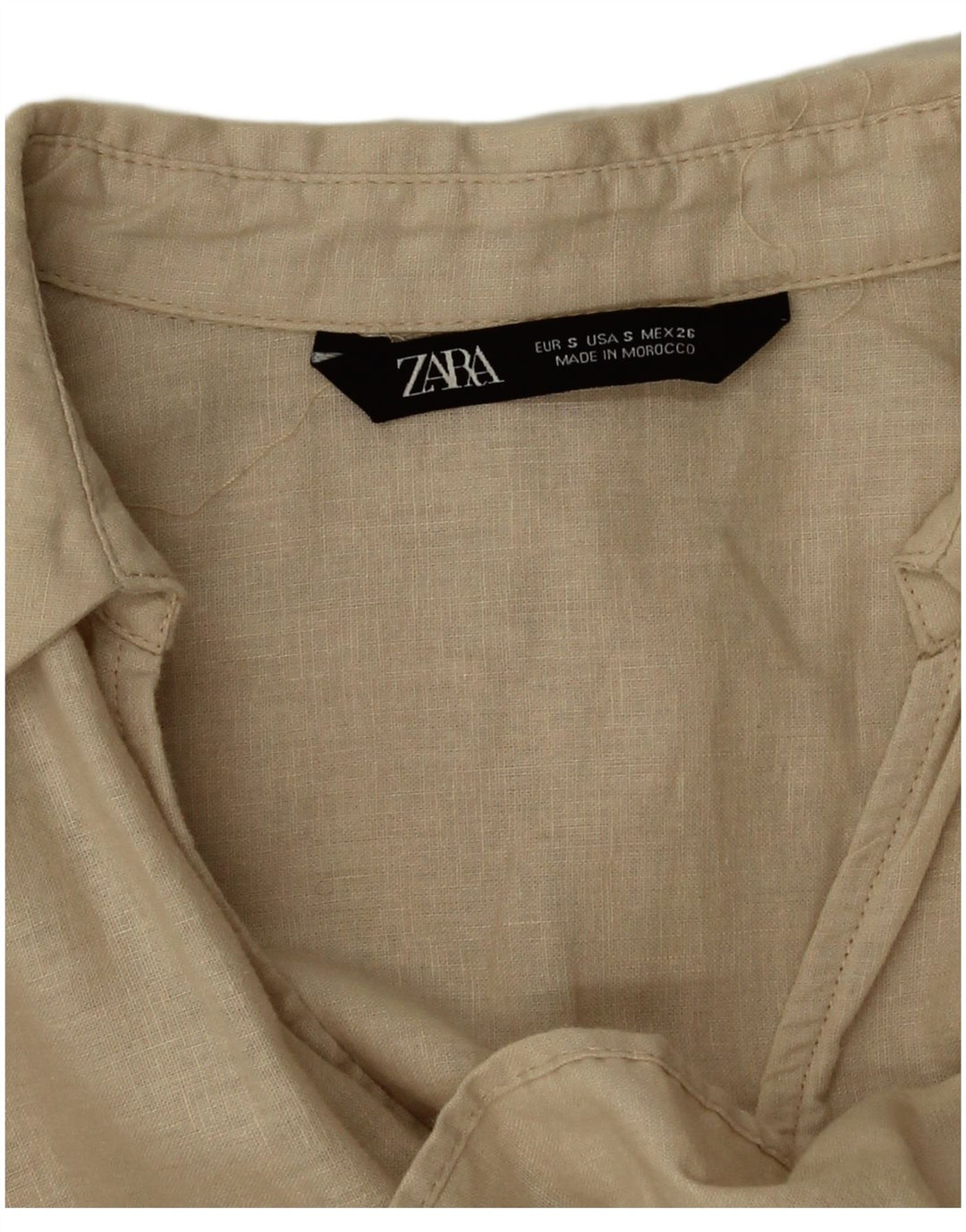 Zara Damen A-Linien-Kleid UK 10 Small Beige