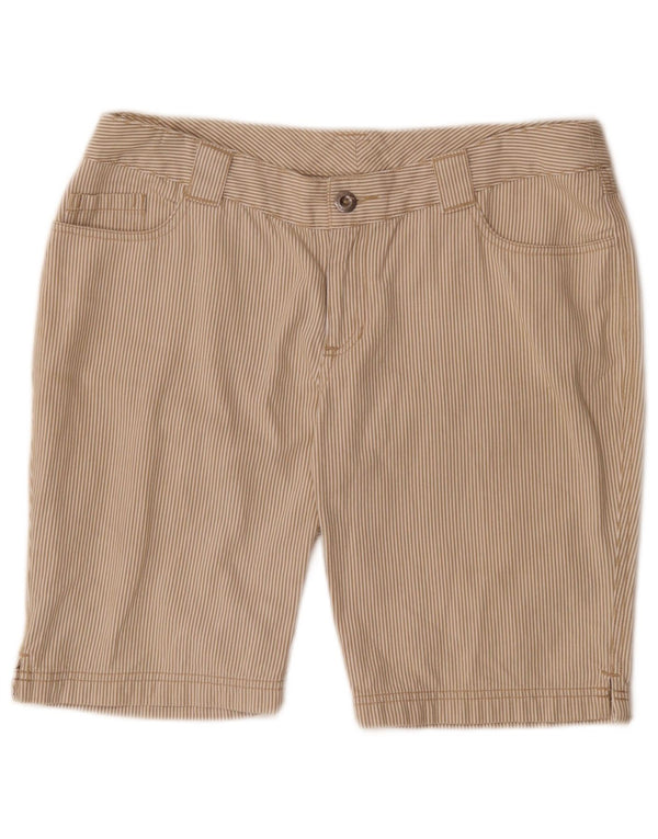 Patagonia Damen-Freizeitshorts US 8 Medium W30 Beige Nadelstreifen-Baumwolle