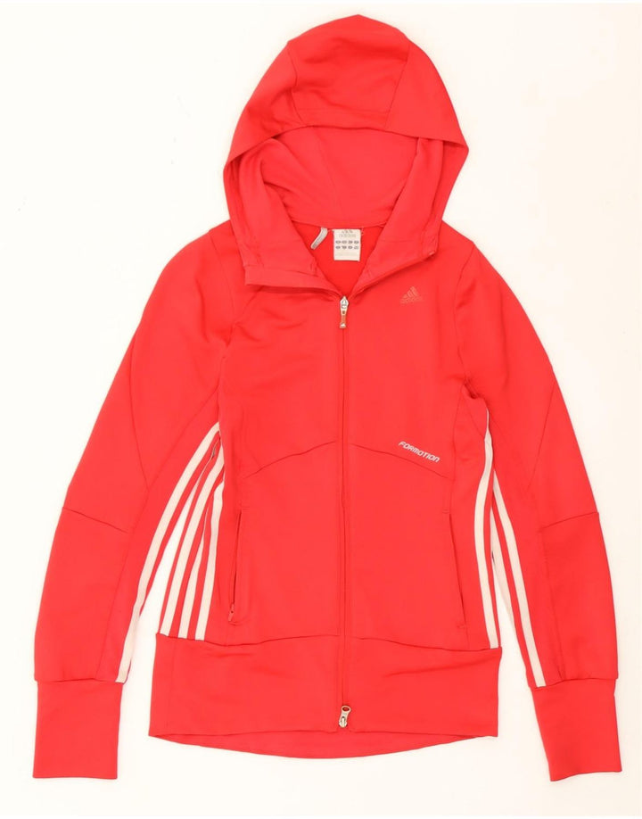 Adidas Damen Clima 365 Zip Hoodie Pullover UK 8 Small Rot Polyester