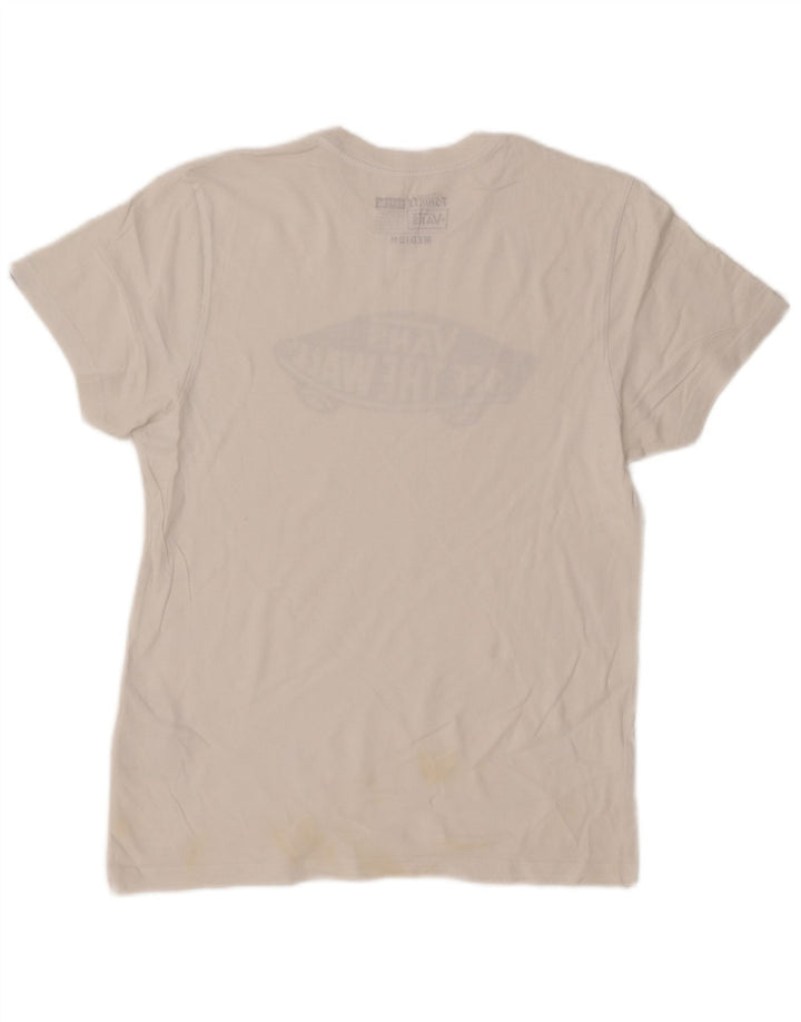 Vans Herren Custom Fit Grafik-T-Shirt-Oberteil aus mittelweißer Baumwolle