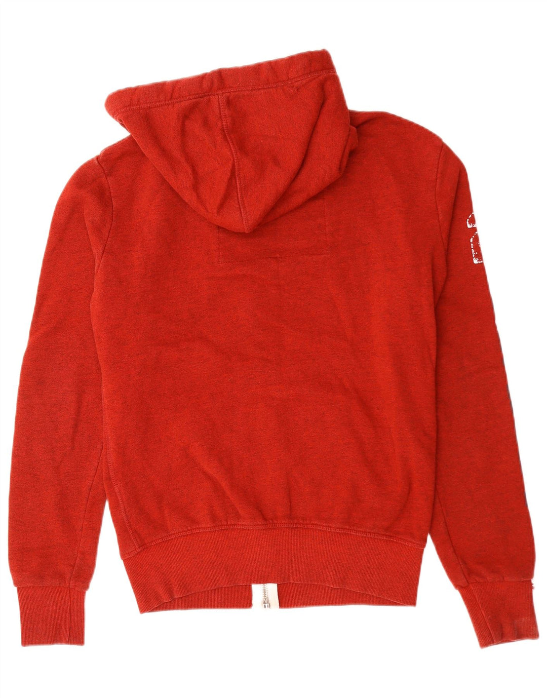 Superdry Herren-Kapuzenpullover mit grafischem Reißverschluss, Größe S, rote Baumwolle