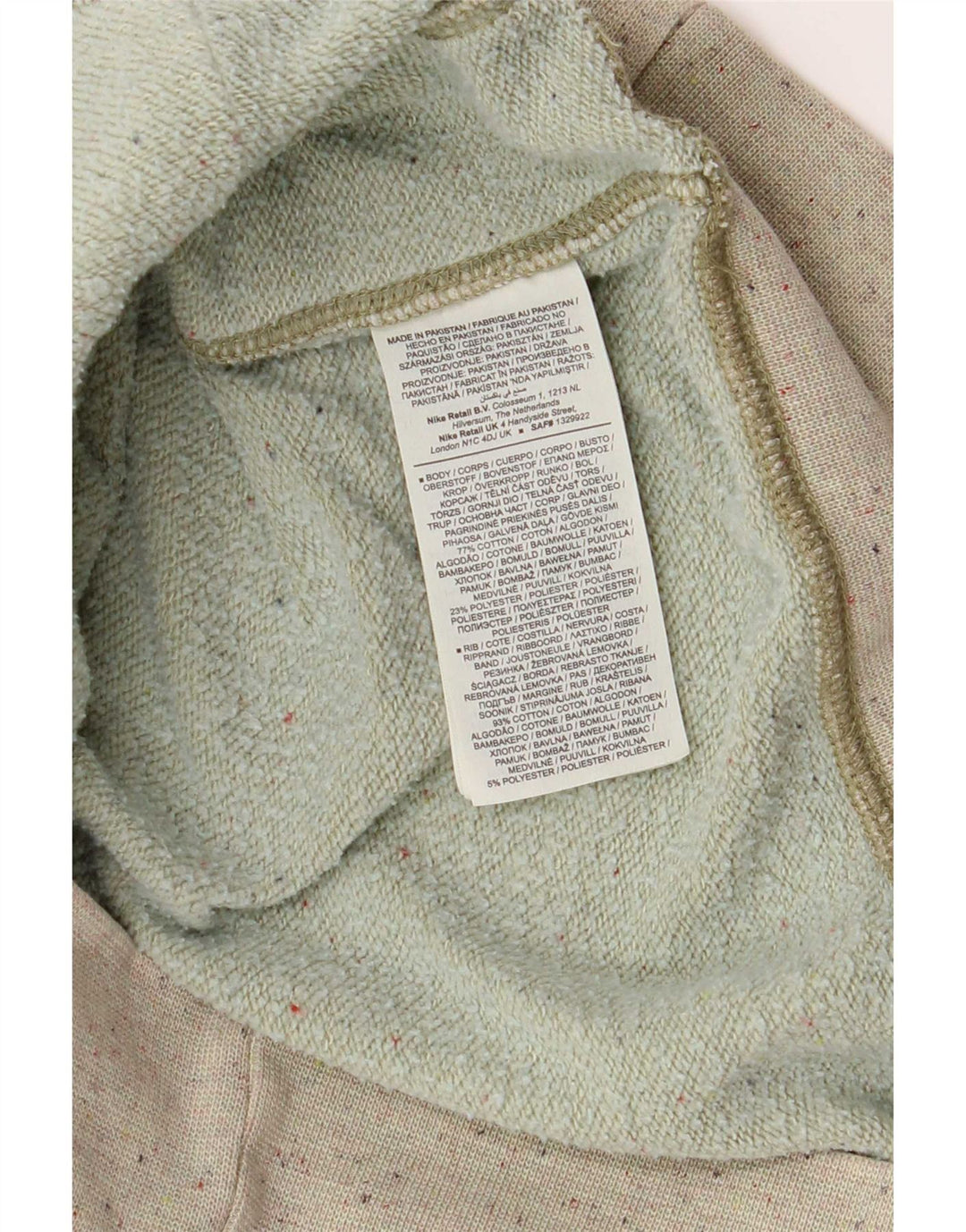 Nike Herren Kapuzenpullover, klein, grün gefleckte Baumwolle