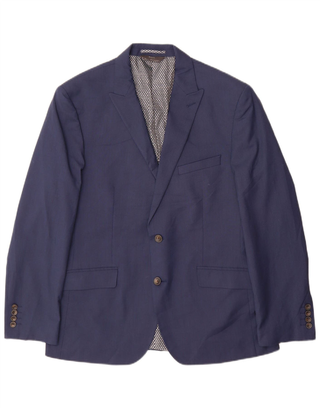 Marks & Spencer Herren-Blazer mit 2 Knöpfen, Gr. 42, Marineblau, Polyester, Größe L