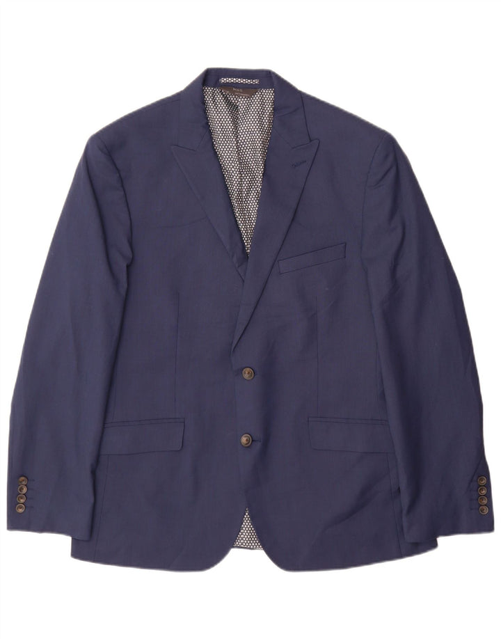 Marks & Spencer Herren-Blazer mit 2 Knöpfen, Gr. 42, Marineblau, Polyester, Größe L