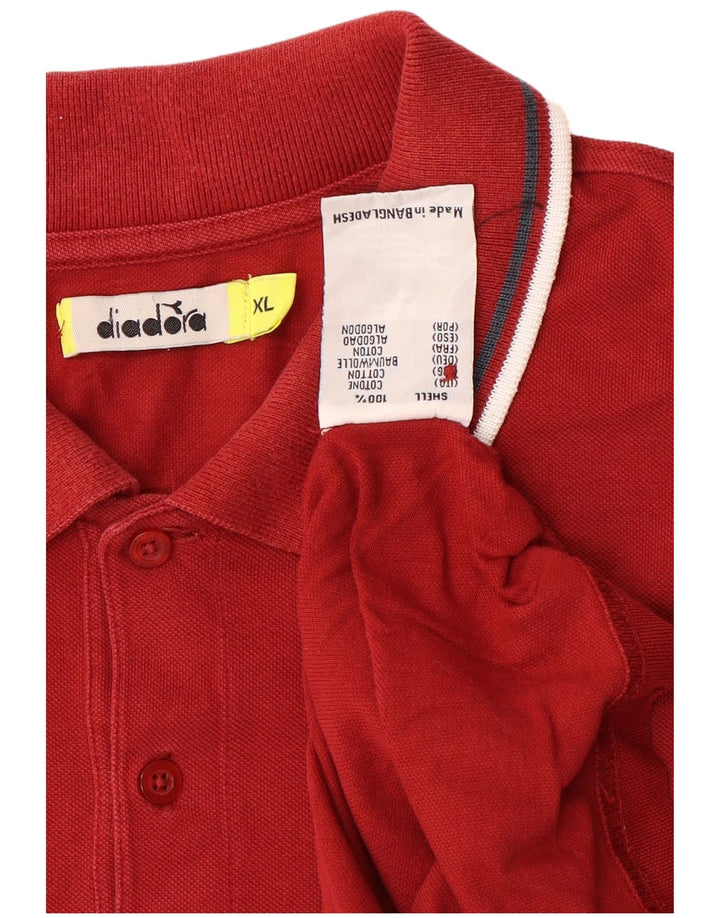 Diadora Herren Poloshirt XL, rote Baumwolle