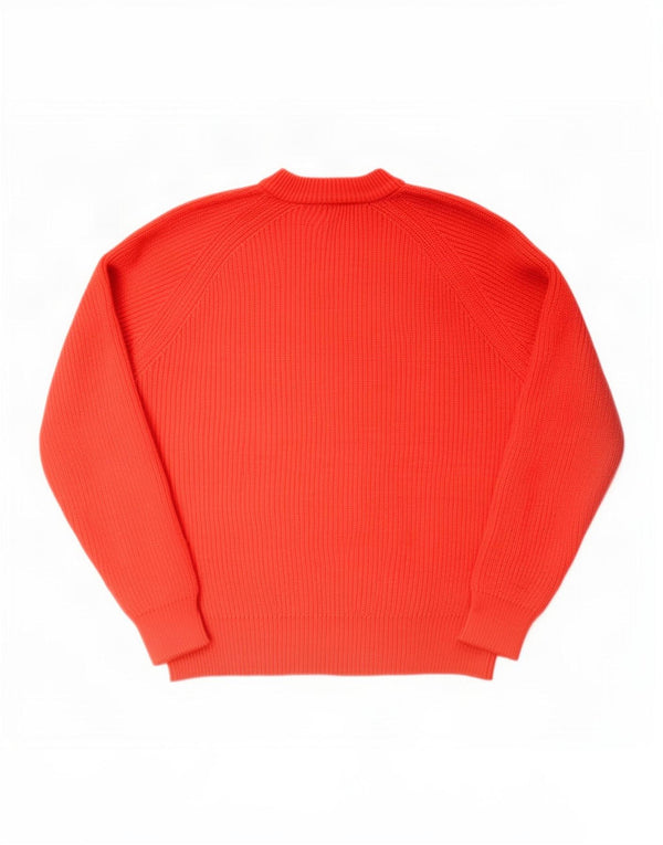 Marks & Spencer Damen-Pullover mit Rundhalsausschnitt, UK 14, mittelrote Baumwolle