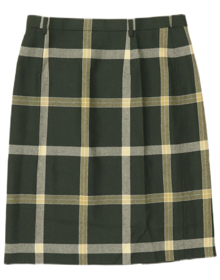 Mondi Damen gerader Rock EU 40 Medium W30 grün karierte Wolle