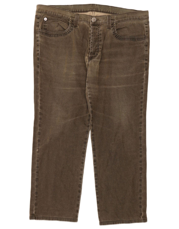 ICEBERG Herren Straight Jeans W38 L27 Khaki Baumwolle
