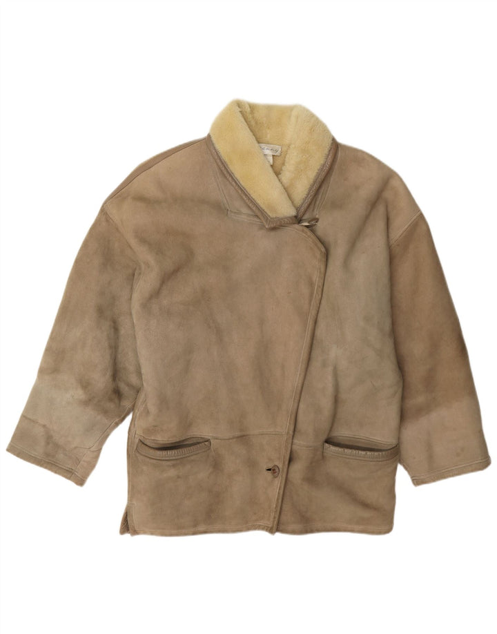 Genny Damen Lammfelljacke US 6 Mittelgraues Leder
