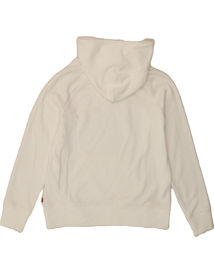 LEVI'S Womens Oversized Hoodie Jumper UK 10 Small White Vintage Levi's and Second-Hand Levi's from Messina Hembry 