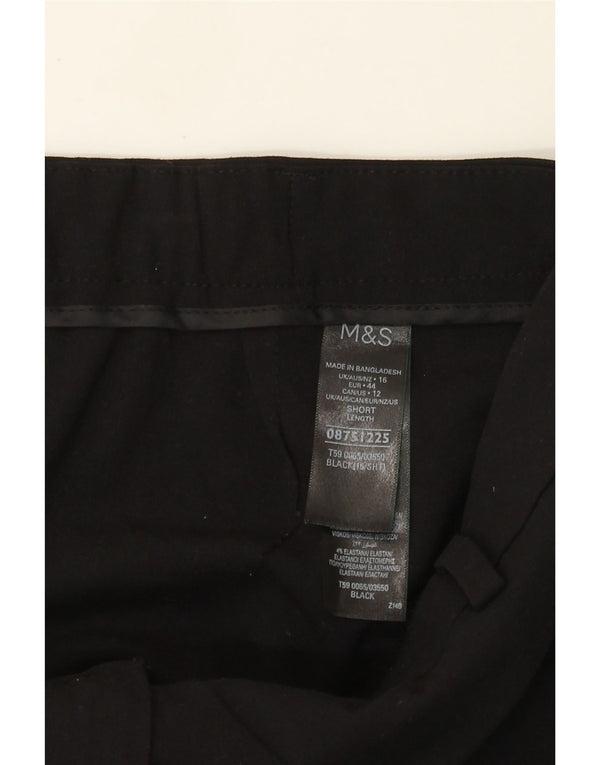 Marks & Spencer Damen Tapered Chinohose UK 16 Large W34 L25 Schwarz