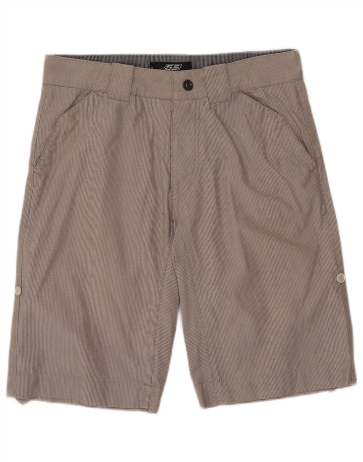 55DSL Herren-Chinoshorts W29 Mittelgraue Nadelstreifen-Baumwolle