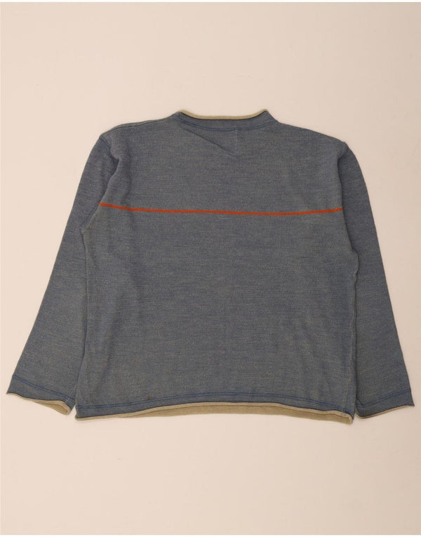 Home Boy Herren-Pullover mit U-Boot-Ausschnitt, groß, blau gestreift