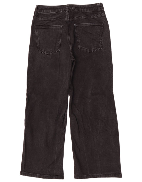 Marks & Spencer Damen-Jeans mit weitem Bein, UK 12, M, W30, L28, schwarze Baumwolle
