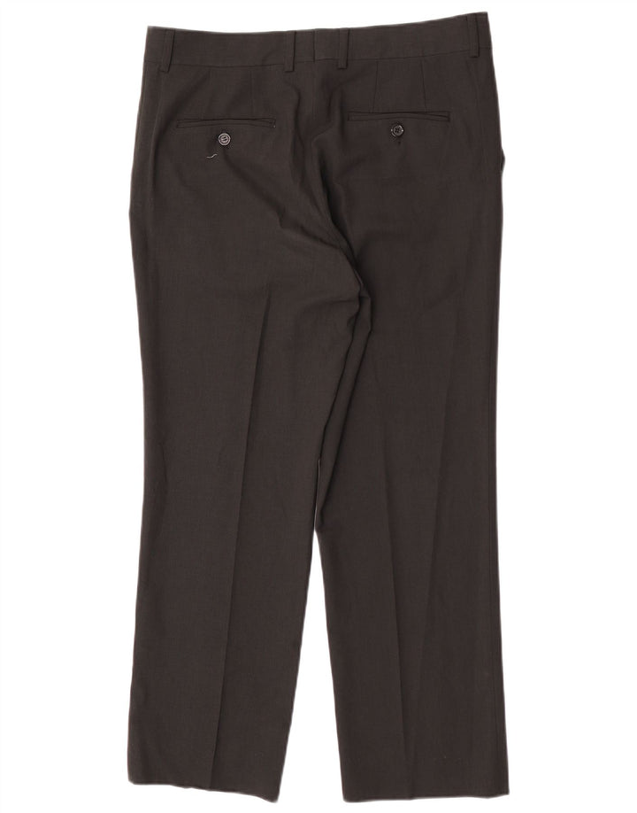 Gerade Anzughose für Herren von Zara, EU 44, Größe L, W34, L27, Schwarz, Polyester