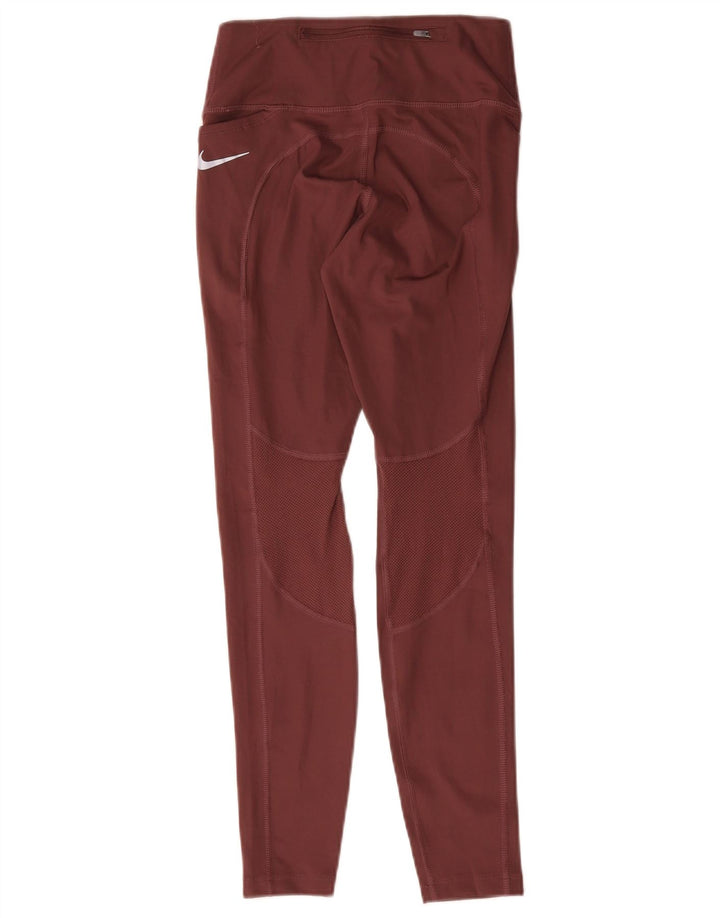 Nike Damen Dri Fit Leggings UK 8 Small Burgund