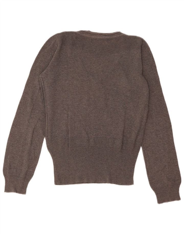 Levi's Damen-Pullover mit V-Ausschnitt, UK 12, mittelgraue Baumwolle