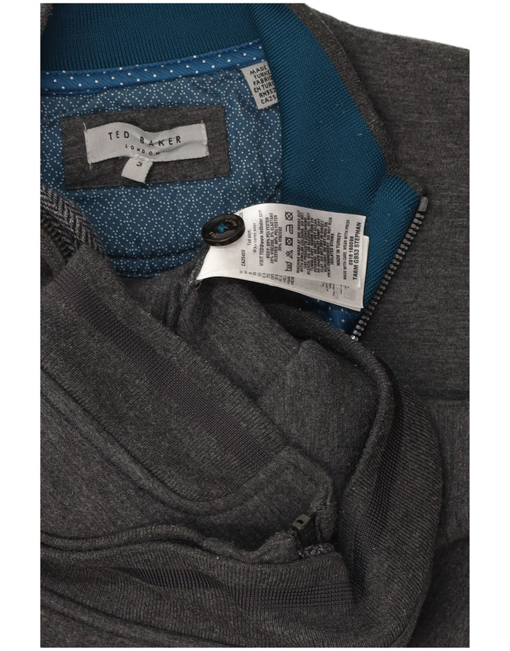 Ted Baker Herren-Trainingsanzug-Oberteil, Jacke, Größe 3, mittelgraues Polyester