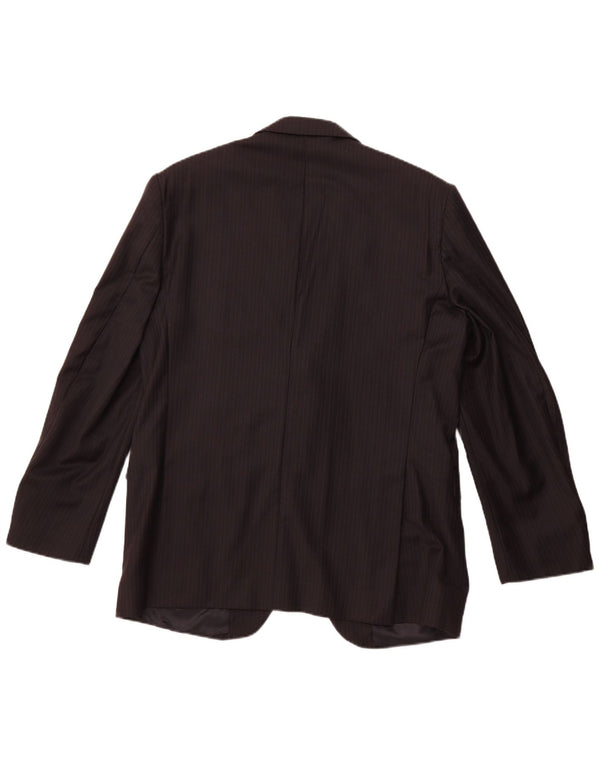 CERRUTI 1881 Herren 3-Knopf-Blazerjacke IT 54 2XL Schwarze Nadelstreifenwolle