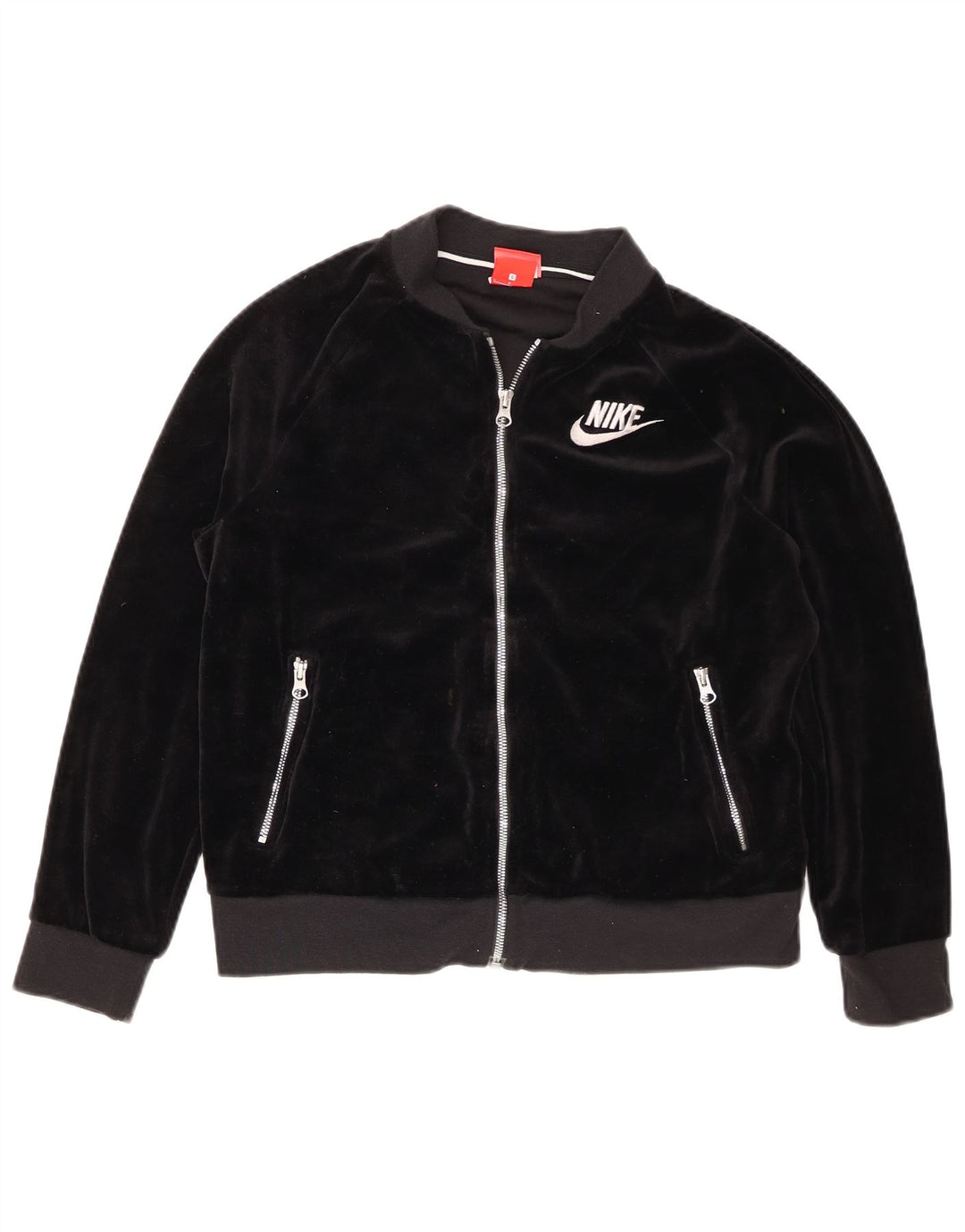 Nike Damen-Trainingsanzug-Oberteil aus Velours in Übergröße, Gr. 10, Größe S, Schwarz
