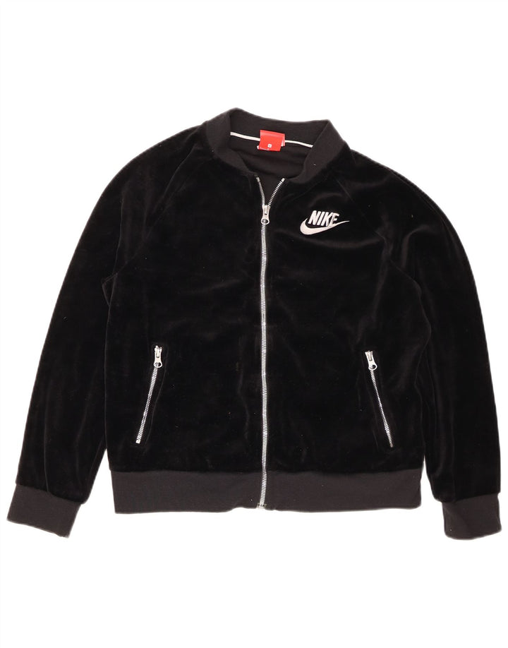Nike Damen-Trainingsanzug-Oberteil aus Velours in Übergröße, Gr. 10, Größe S, Schwarz