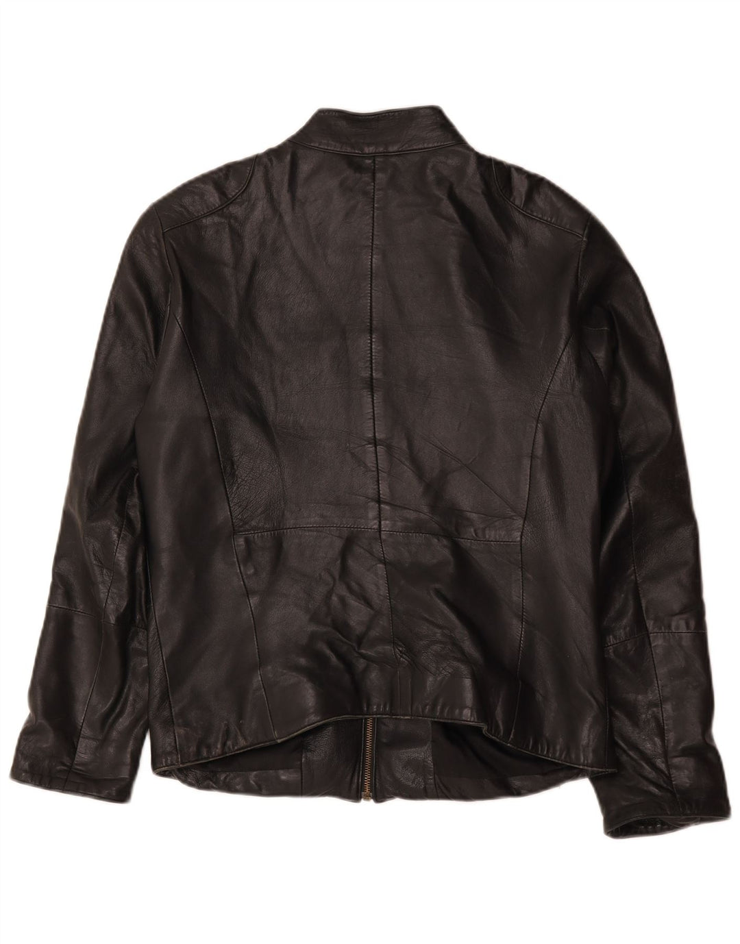 Vintage Damen Motorstyle Jacke EU 42 Groß Schwarz Farbblock