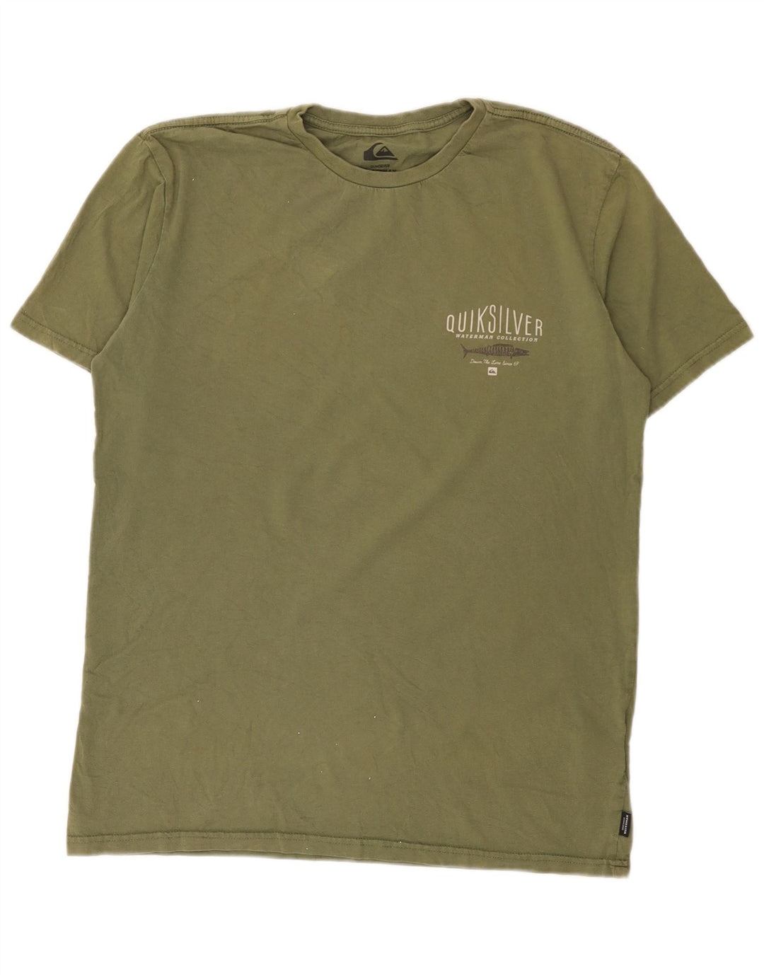 Quiksilver Herren-T-Shirt mit normaler Passform und Grafik, mittlere Khaki-Baumwolle