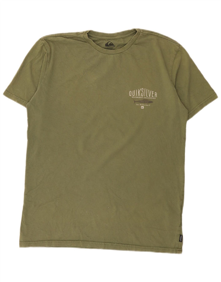 Quiksilver Herren-T-Shirt mit normaler Passform und Grafik, mittlere Khaki-Baumwolle