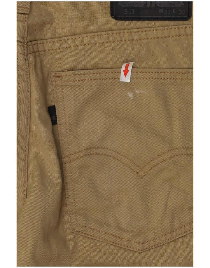 Levi's Herren 511 Slim Freizeithose W32 L32 Beige Baumwolle