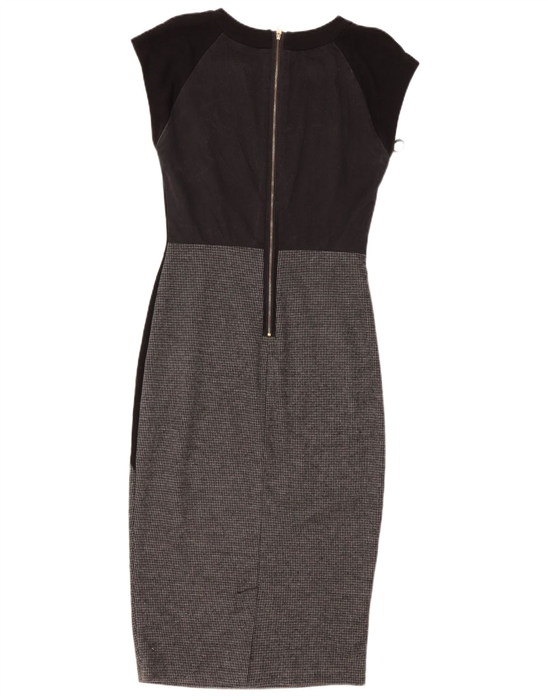 Ted Baker Damen, figurbetontes Kleid, Größe 2, S, Schwarz, Colourblock-Polyester