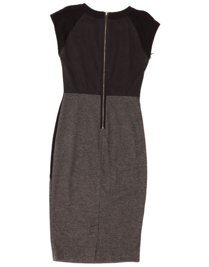 Ted Baker Damen, figurbetontes Kleid, Größe 2, S, Schwarz, Colourblock-Polyester