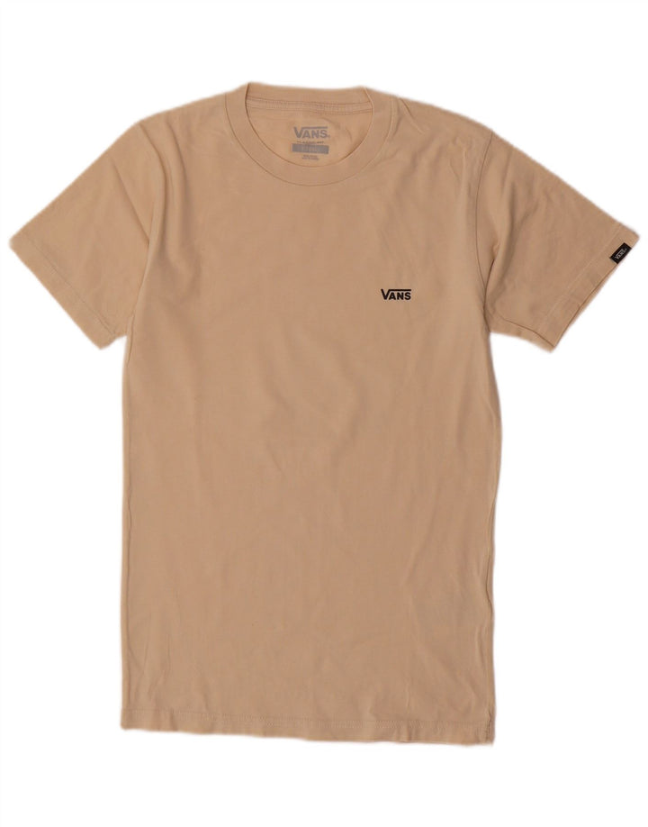 VANS Herren Classic Fit T-Shirt Top XS Beige Baumwolle